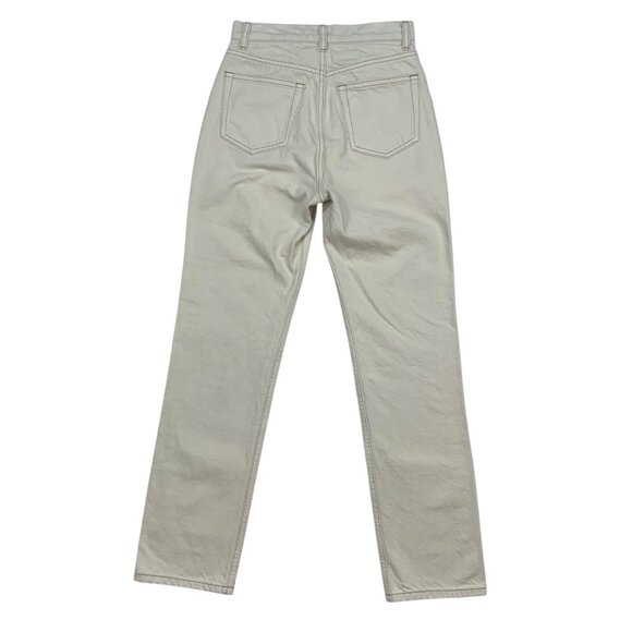 Reformation Cynthia High Rise Straight Jeans 24 Bone Cream Denim Button Fly - Picture 12 of 13